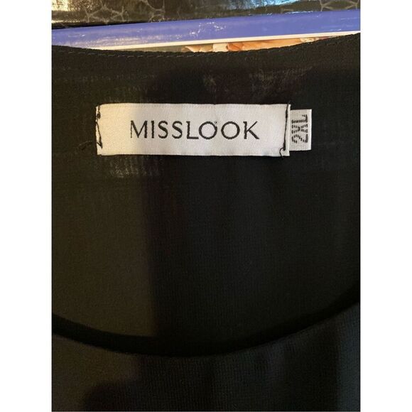 Misslook women’s plus size black and blue floral midi dress S/2X - Picture 4 of 4